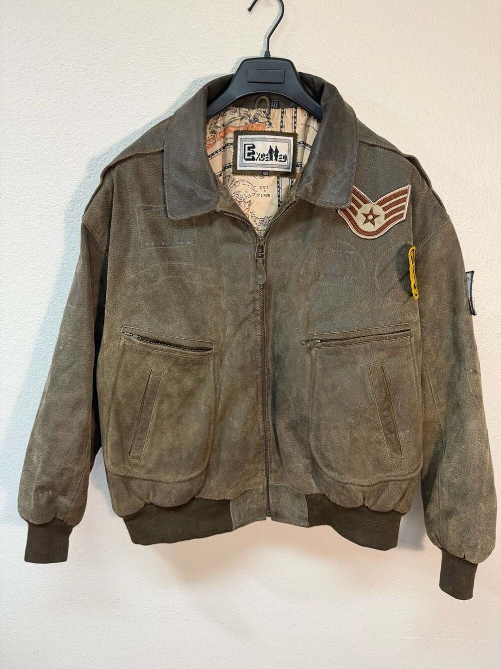 3xl Excelled Vintage patches flight bomber jacket xxl